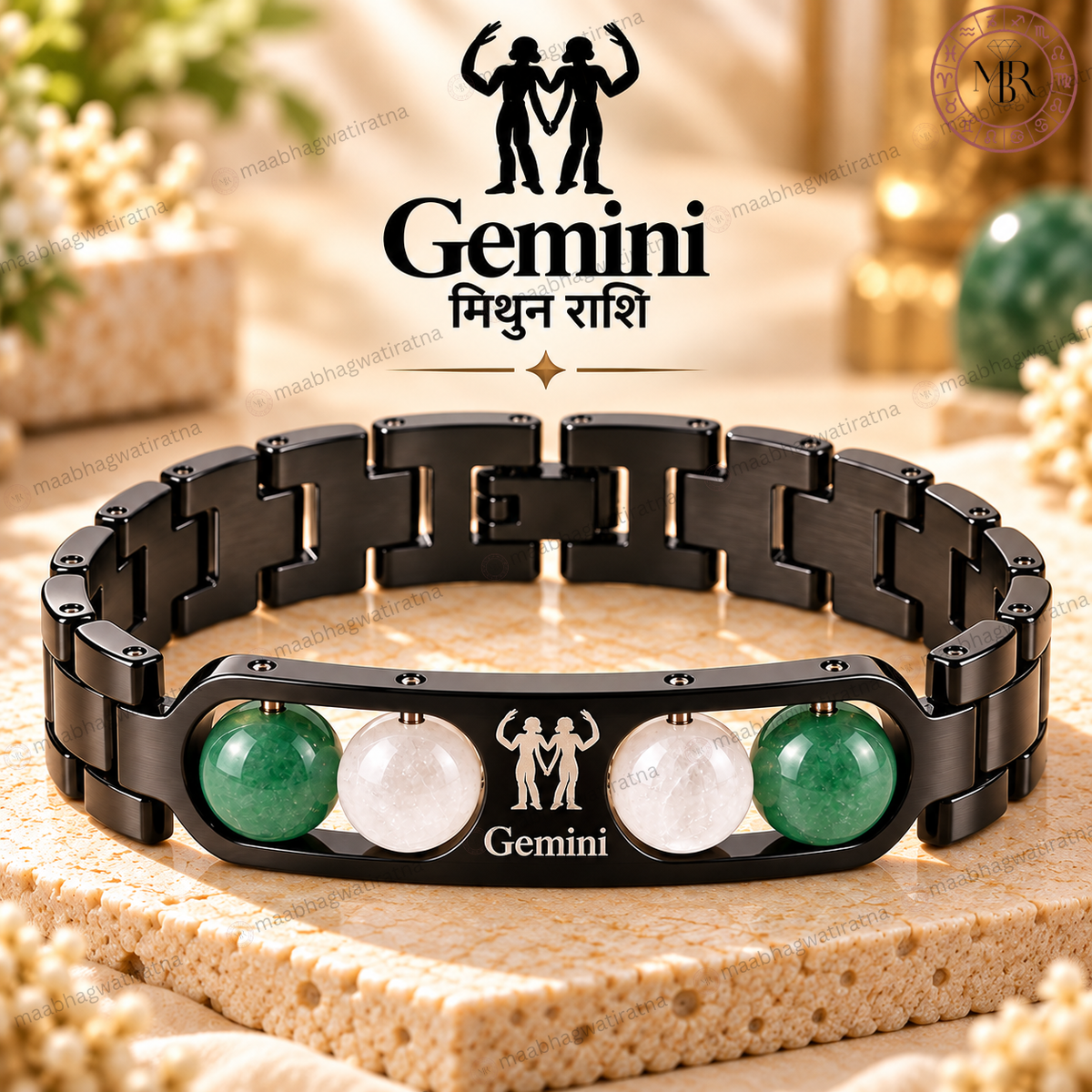 Gemini (मिथुन राशि) Metal Zodiac Bracelet for Men & Women