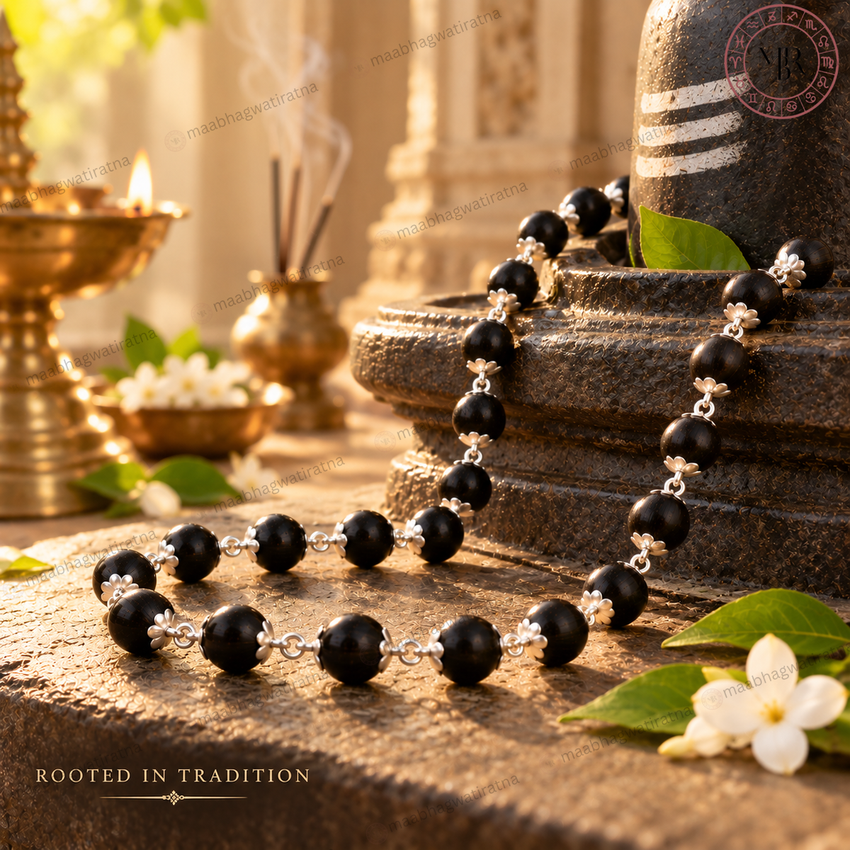 Karungali Shakti Mala – Silver Capping Karungali Mala