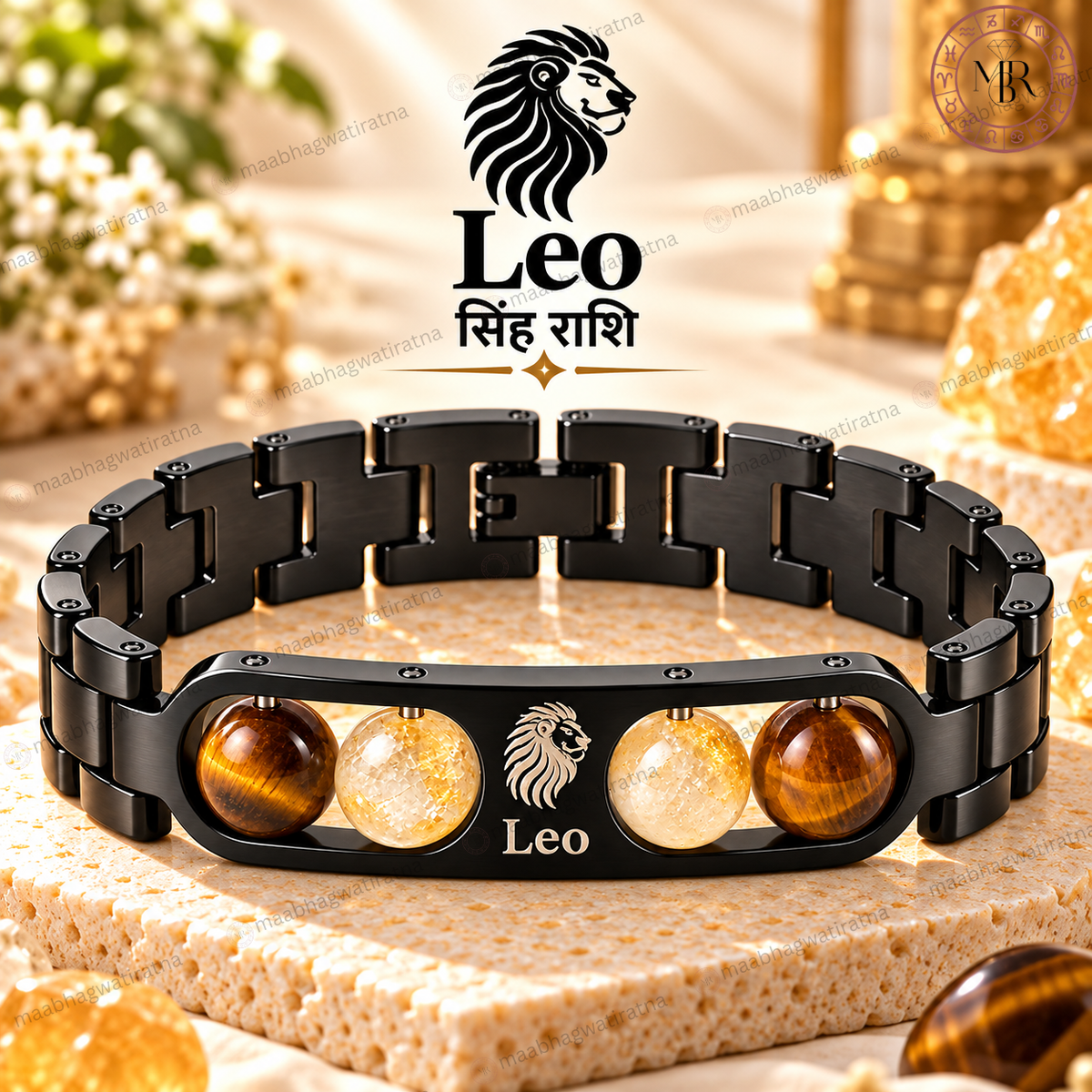Leo (सिंह राशि) Metal Zodiac Bracelet for Men & Women