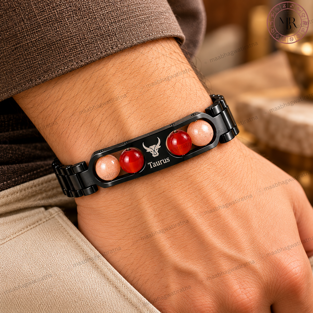 Taurus (वृषभ राशि) Metal Zodiac Bracelet for Men & Women