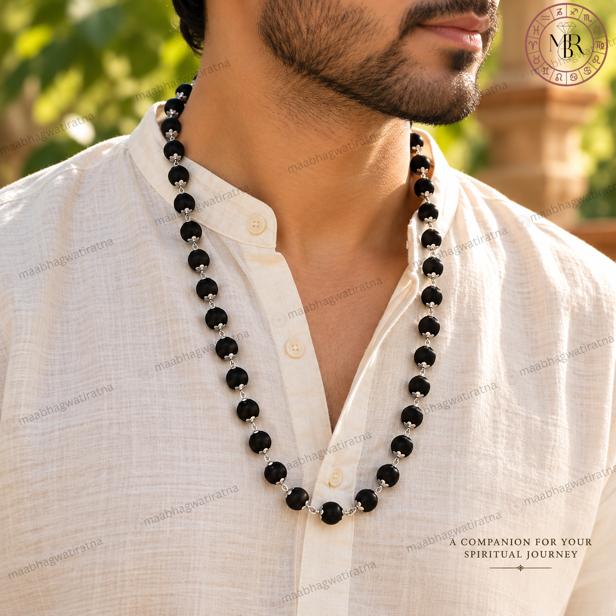 Karungali Shakti Mala – Silver Capping Karungali Mala