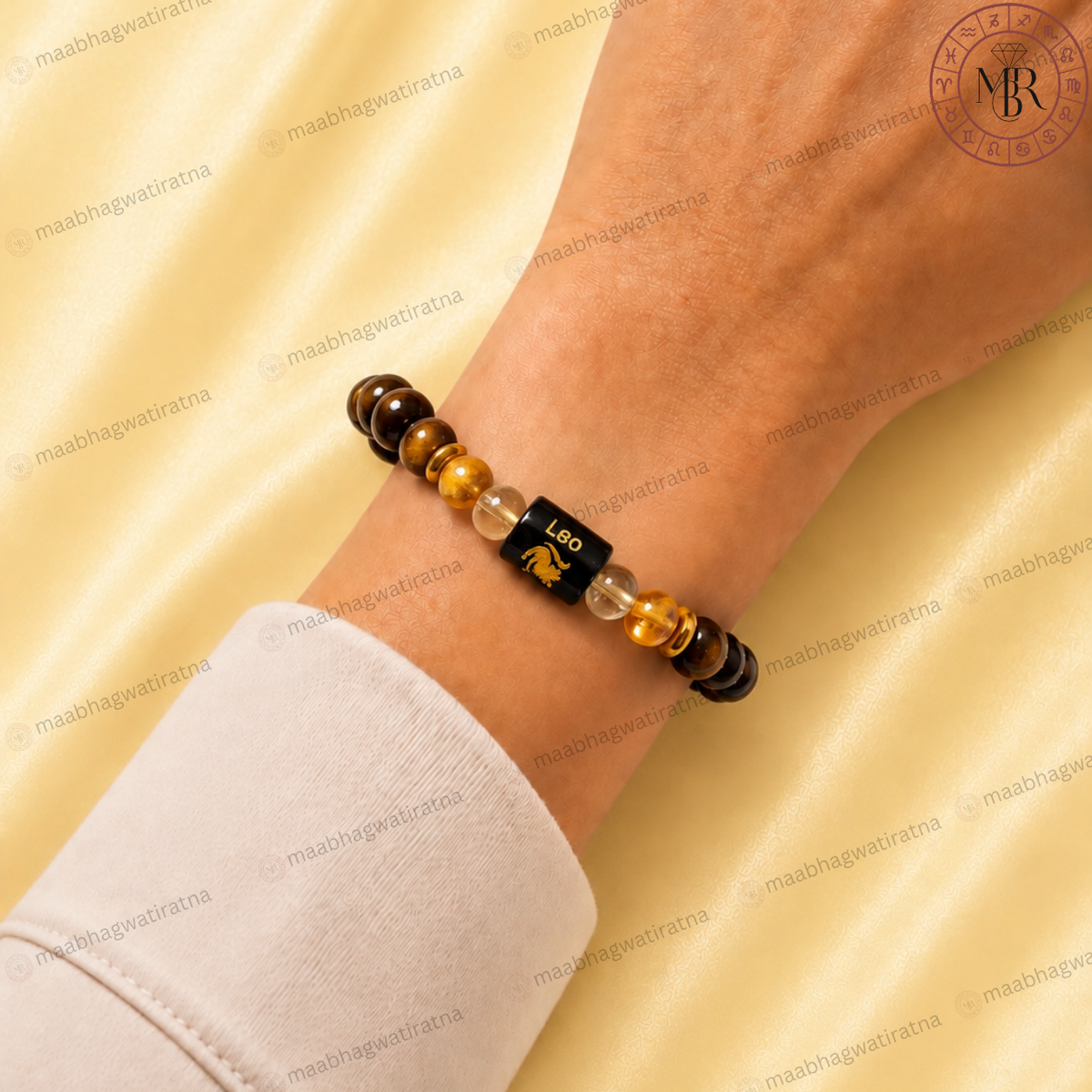 Leo Rashi Bracelet – Simha Rashi Tiger Eye, Citrine & Clear Quartz