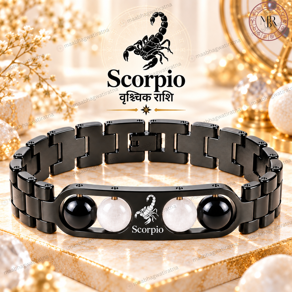 Scorpio (वृश्चिक राशि) Metal Zodiac Bracelet for Men & Women