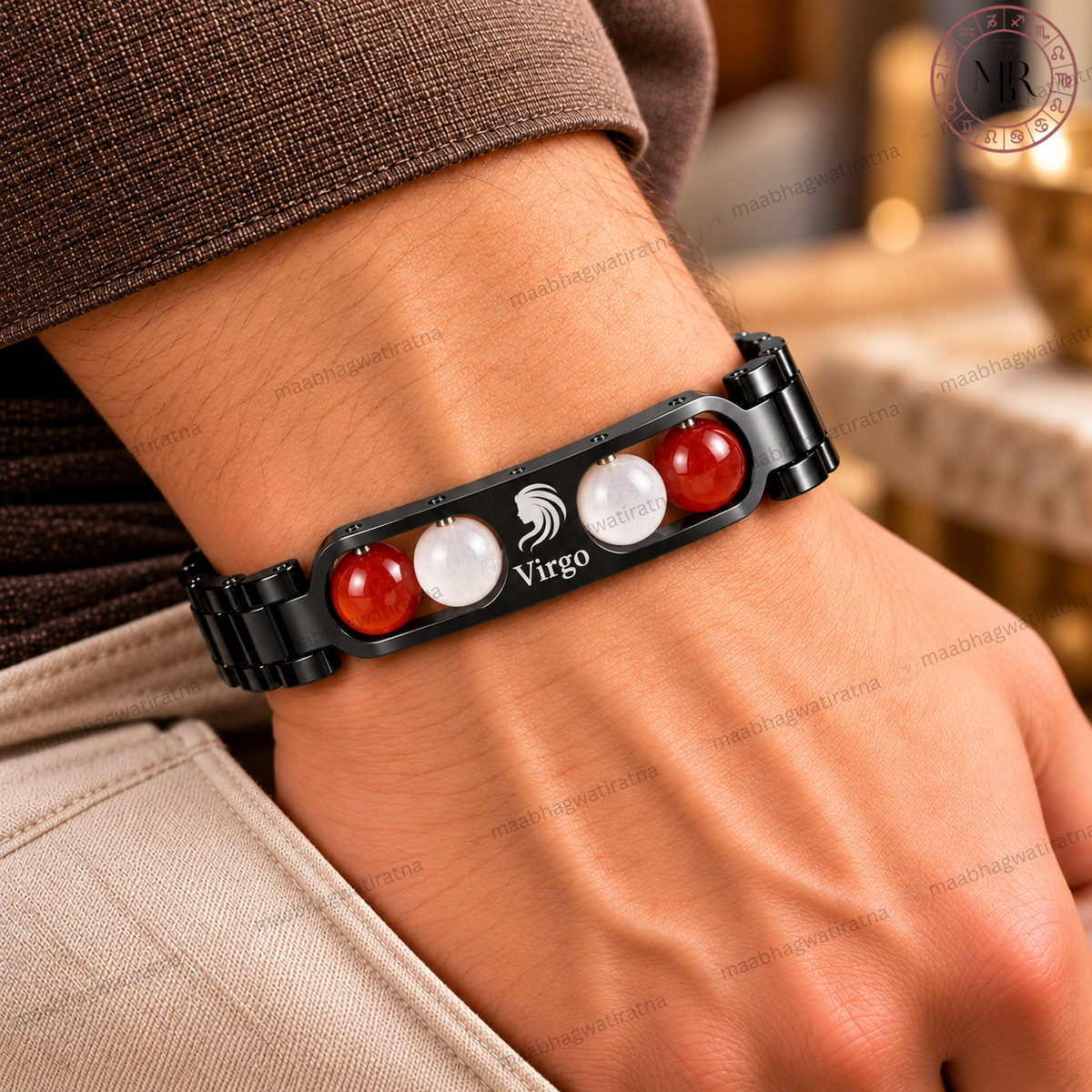 Virgo (कन्या राशि) Metal Zodiac Bracelet for Men & Women
