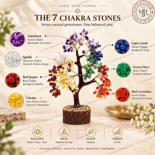7 Chakra Healing Tree – Amethyst, Citrine & 7 Chakra Gemstone Tree for Home & Office