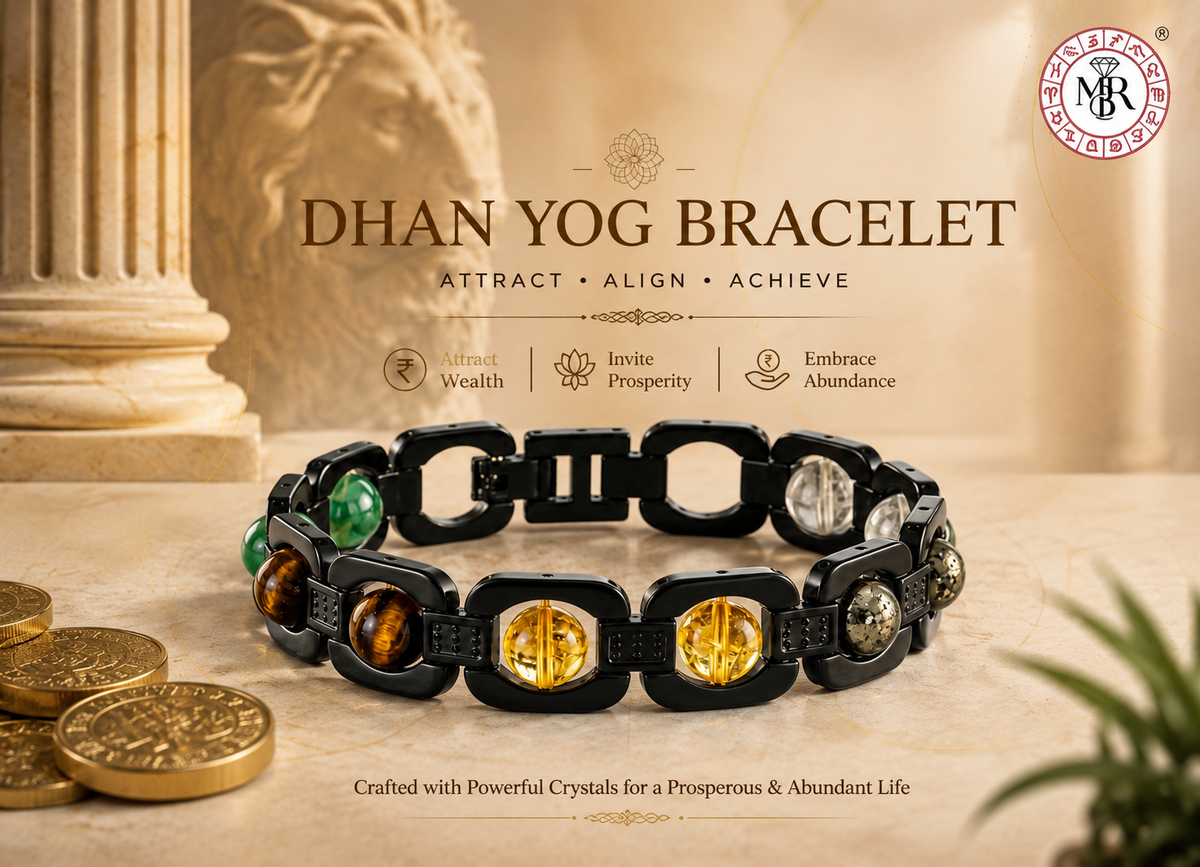 Dhan Yog Bracelet – Tiger Eye, Citrine, Pyrite & Crystal