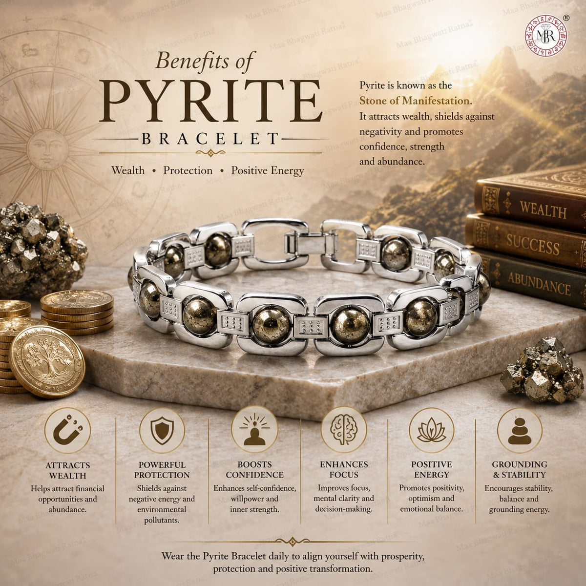 Silver Pyrite Bracelet