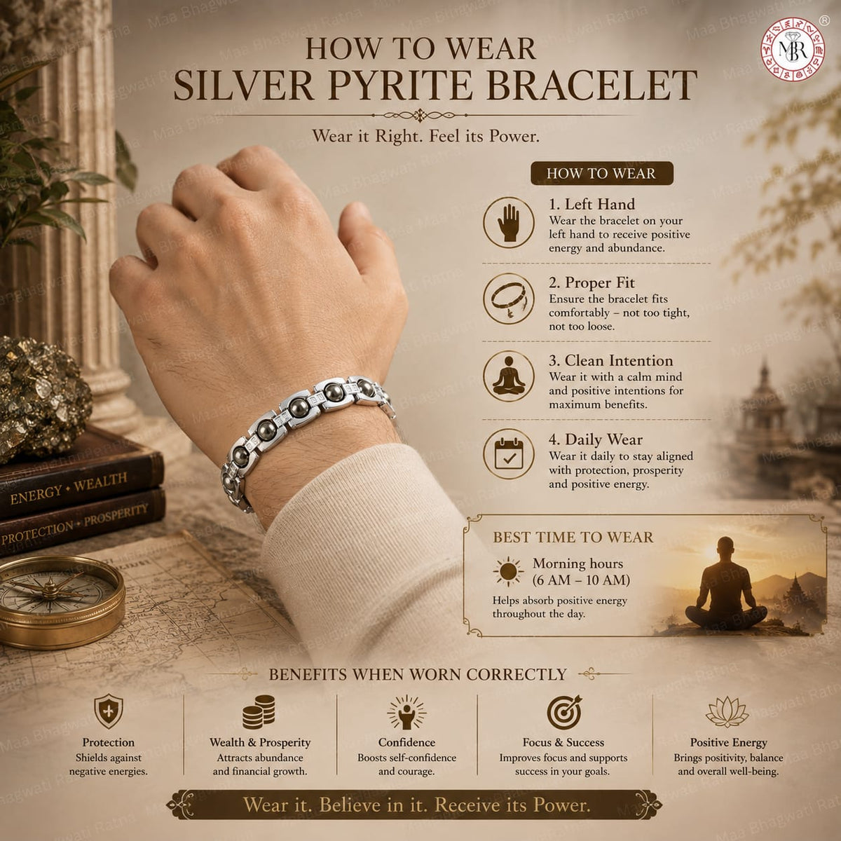 Silver Pyrite Bracelet